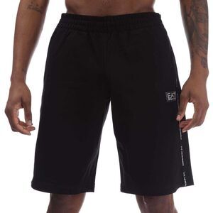Emporio Armani Mens Logo Branded Tape Shorts / Black